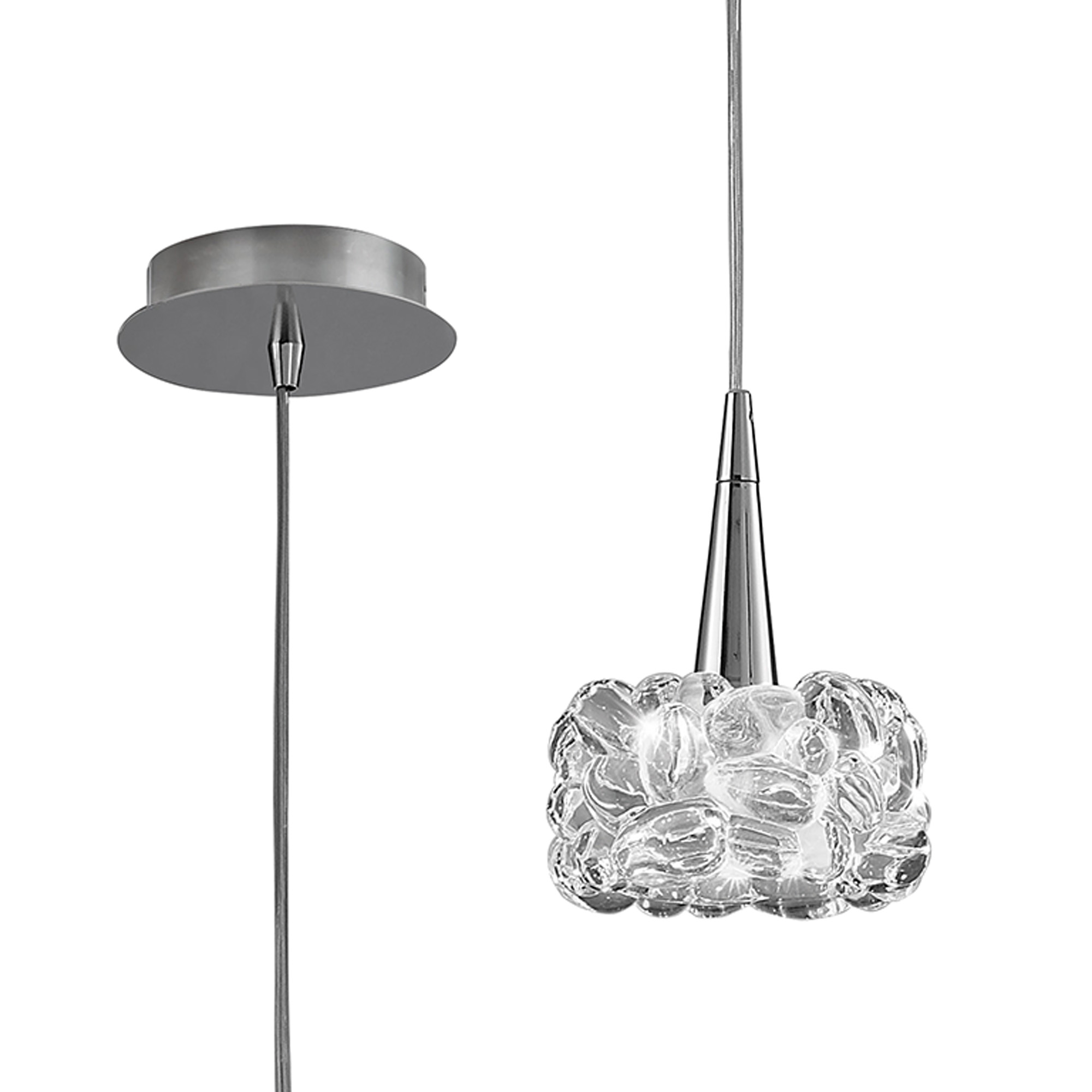 M3923  O2 Glass Pendant 1 Light